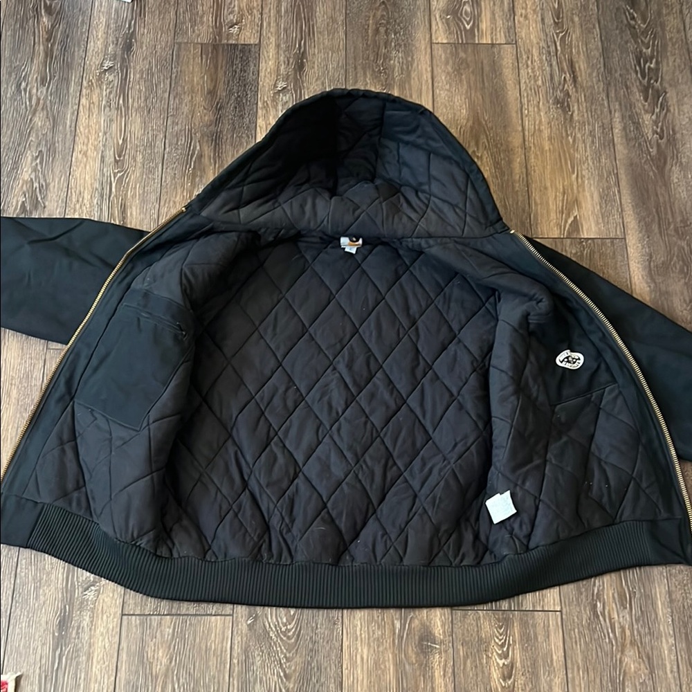Vintage Carhartt Jacket Mens Size XL Black J140 Distressed Tall Made In USA 90s - Picture 6 of 16